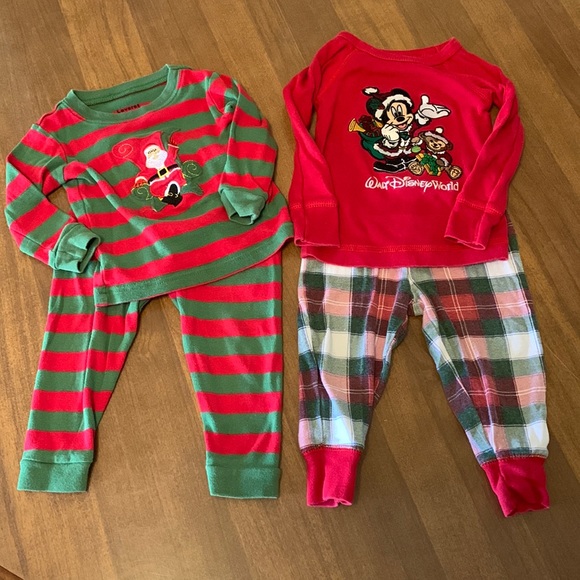 Disney Other - Disney Mickey Christmas & Santa pj sets, bundle of 2. Size 12-18mo. GUC!